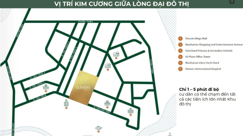 Vị trí Lumiere Boulevard tọa lạc tại khu vực vàng, mặt tiền đường Nguyễn Xiển của Quận 9